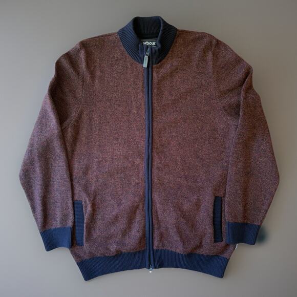 Barbour Longhirst Wool Sweater Jacket XL Multicolor Full Zip Casual Outerwear - Picture 1 of 9